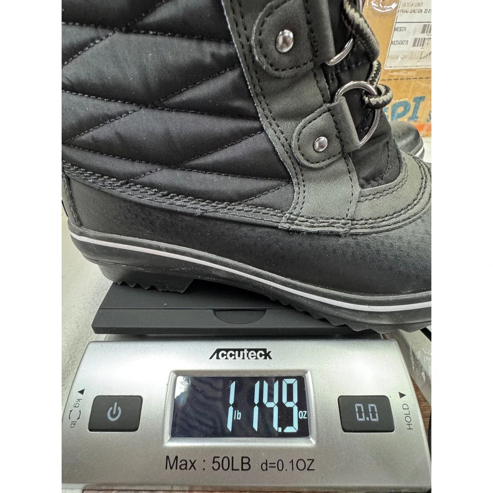 JBU‎ Chilly Winter Boots Women 7M Black Water Resistant Faux Fur Quilt